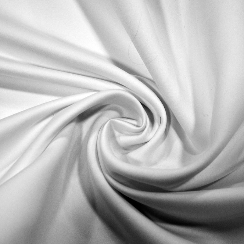 Japanese Matte Satin Peau De Soie Polyester Fabric - White Solid, 58/60" Width (1 Yard)