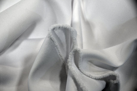 Japanese Matte Satin Peau De Soie Polyester Fabric - White Solid, 58/60" Width (1 Yard)