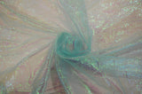 Crush Iridescent Pearl Organza Polyester Fabric - Sheer Crushed Holographic, 38/40" Width (1 Yard)