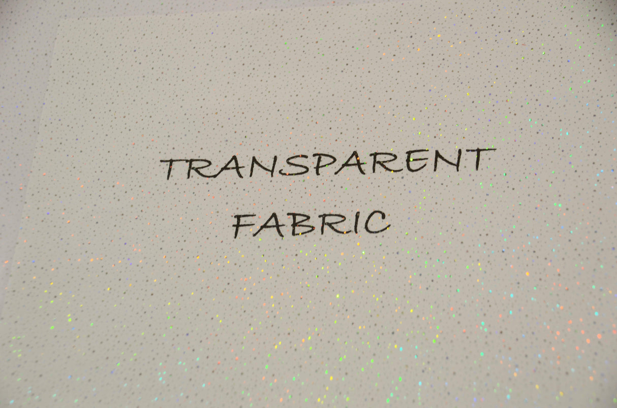 Transparent Glitter TPU Fabric - Holographic Rainbow, Waterproof, 54" Width (Yards)