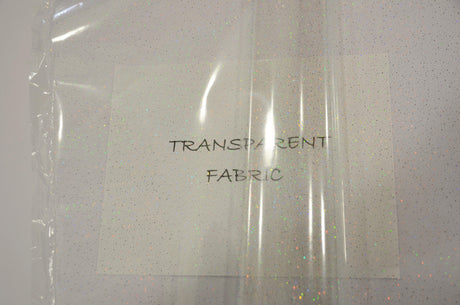 Transparent Glitter TPU Fabric - Holographic Rainbow, Waterproof, 54" Width (Yards)