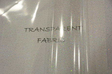 Transparent Glitter TPU Fabric - Holographic Rainbow, Waterproof, 54" Width (Yards)
