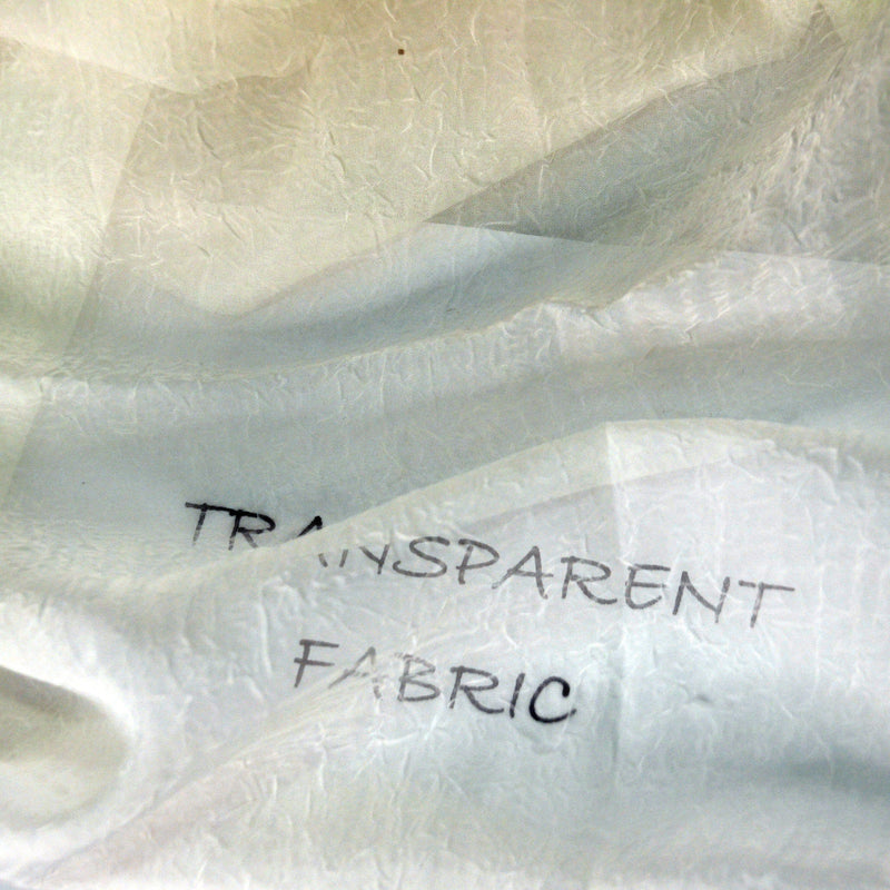 IFR Crush Sheer Voile Polyester Fabric - White, Ivory, Champagne, 108" Width (1 Yard)