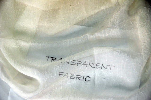 IFR Crush Sheer Voile Polyester Fabric - White, Ivory, Champagne, 108" Width (1 Yard)