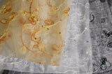 Dahlia Organza Embroidery Polyester Fabric - Embroidered Floral Sheer With Sequins Embellishment, 54" Width (1 Yard)
