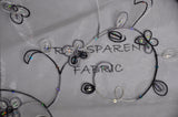 Dahlia Organza Embroidery Polyester Fabric - Embroidered Floral Sheer With Sequins Embellishment, 54" Width (1 Yard)