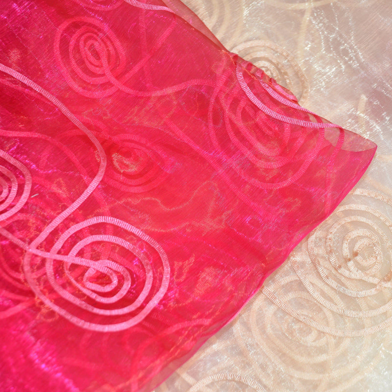 Donatello Organza Embroidery Fabric - Embroidered Floral Sheer, 54" Width, Multiple Colors (1 Yard)
