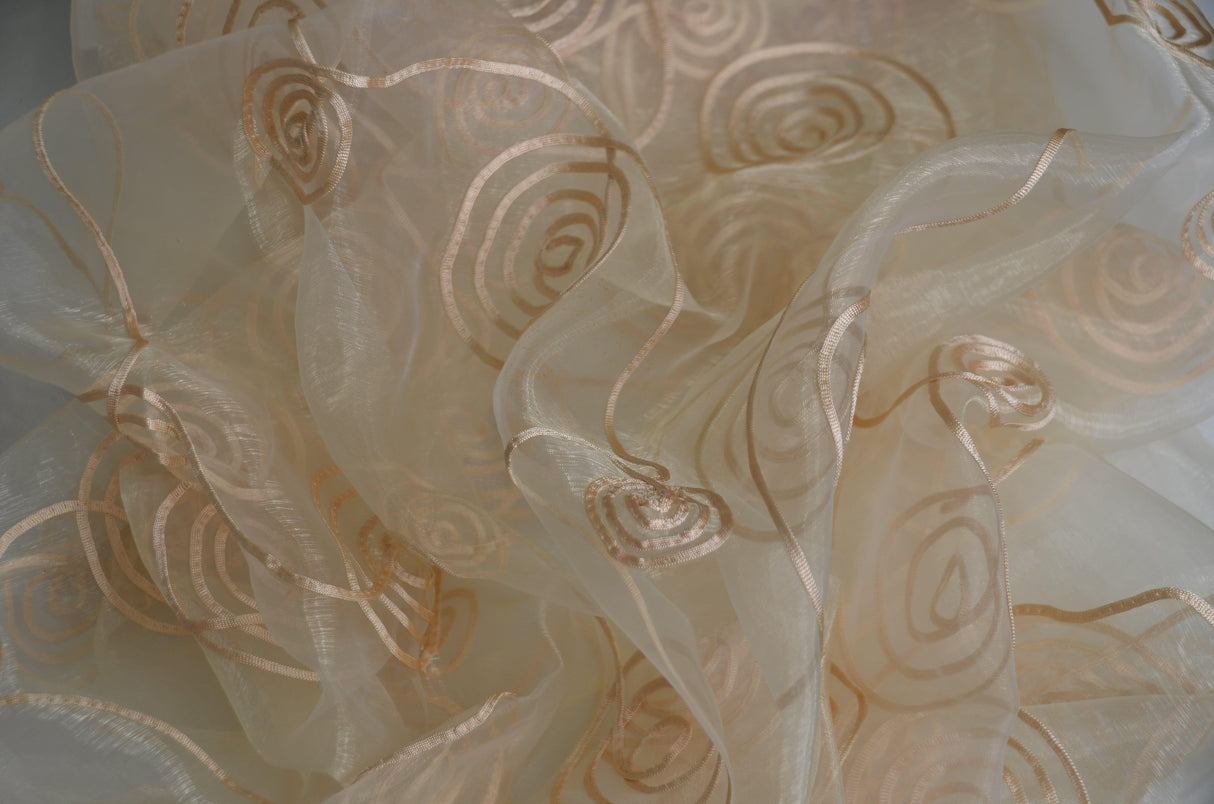 Donatello Organza Embroidery Fabric - Embroidered Floral Sheer, 54" Width, Multiple Colors (1 Yard)