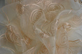 Donatello Organza Embroidery Fabric - Embroidered Floral Sheer, 54" Width, Multiple Colors (1 Yard)