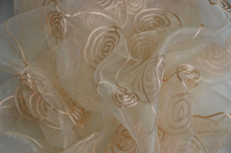 Donatello Organza Embroidery Fabric - Embroidered Floral Sheer, 54" Width, Multiple Colors (1 Yard)