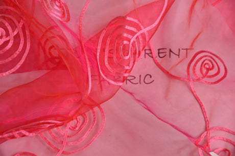 Donatello Organza Embroidery Fabric - Embroidered Floral Sheer, 54" Width, Multiple Colors (1 Yard)