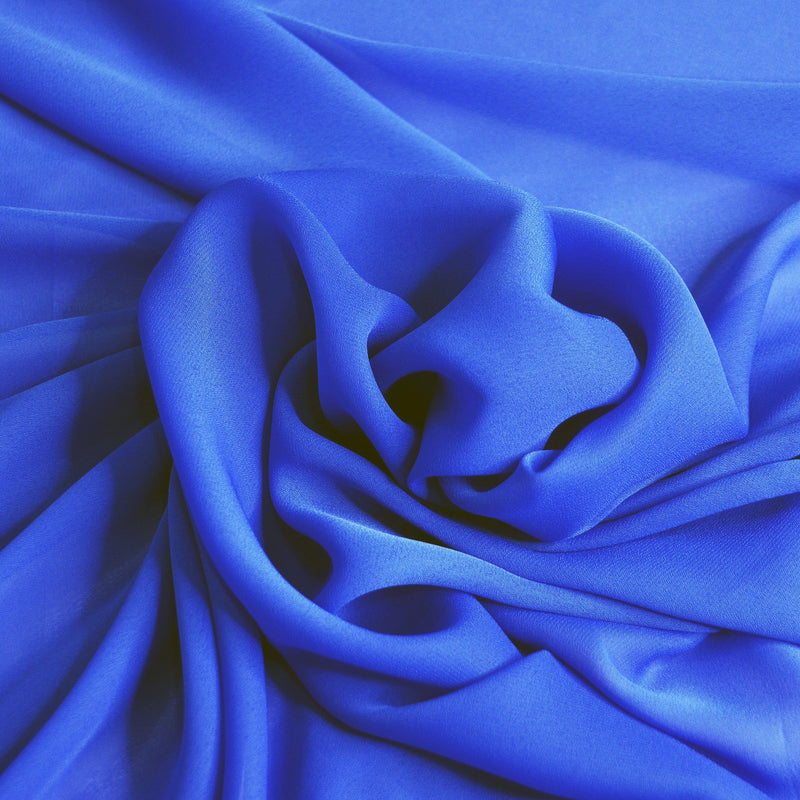 Double Georgette 100 Percent Polyester Fabric - Sheer Crepe Texture, 60" Width, Multiple Colors (1 Yard)