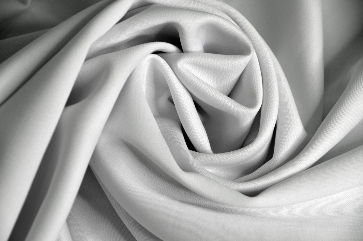 Double Knit Techno Polyester Spandex Fabric - Sublimation White, 240 GSM, 60" Wide (1 Yard)