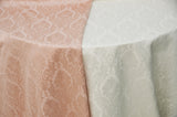 Vintage Damask Polyester Fabric - Damask Brocade, 58" Width, White, Ivory, Blush Pink (1 Yard)