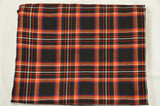 Irish Black Tartan Poly Rayon Fabric - Black And Red Plaid Checker, 60" Wide (1 Yard)