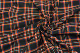 Irish Black Tartan Poly Rayon Fabric - Black And Red Plaid Checker, 60" Wide (1 Yard)