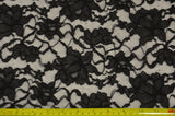 Black Heavy Scalloped Lace Polyester Fabric - Double Sided Scalloped, Black, 58/60" Width (Yards)