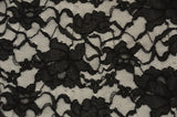 Black Heavy Scalloped Lace Polyester Fabric - Double Sided Scalloped, Black, 58/60" Width (Yards)