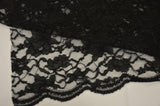 Black Heavy Scalloped Lace Polyester Fabric - Double Sided Scalloped, Black, 58/60" Width (Yards)