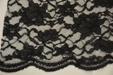 Black Heavy Scalloped Lace Polyester Fabric - Double Sided Scalloped, Black, 58/60" Width (Yards)