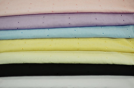 Polyester Cotton Eyelet Embroidery Fabric - No Scallop Ends, Multiple Colors, 60" Wide (1 Yard)