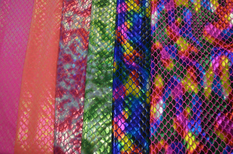 Paradise Mermaid Hologram Spandex Fabric - Multiple Colors, 58/60" Width (1 Yard)