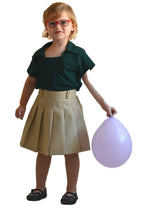 Girl's Khaki Uniform Skirts Scooter Polyester Fabric - Khaki, Pleated, Built-In Shorts, 4/5-16 (1 Unit)