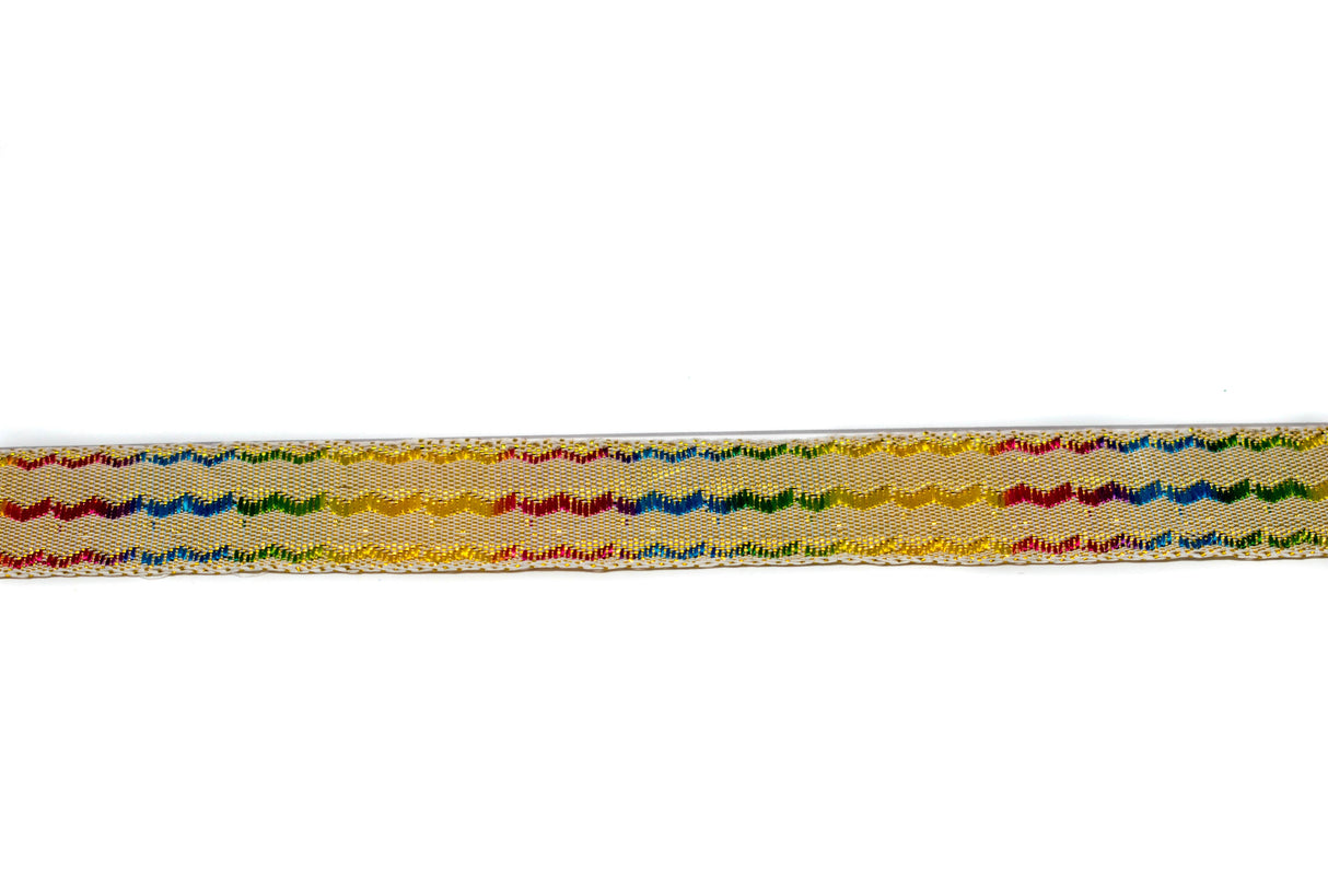 Gimp Trim Metallic Rainbow Gold 3/4"