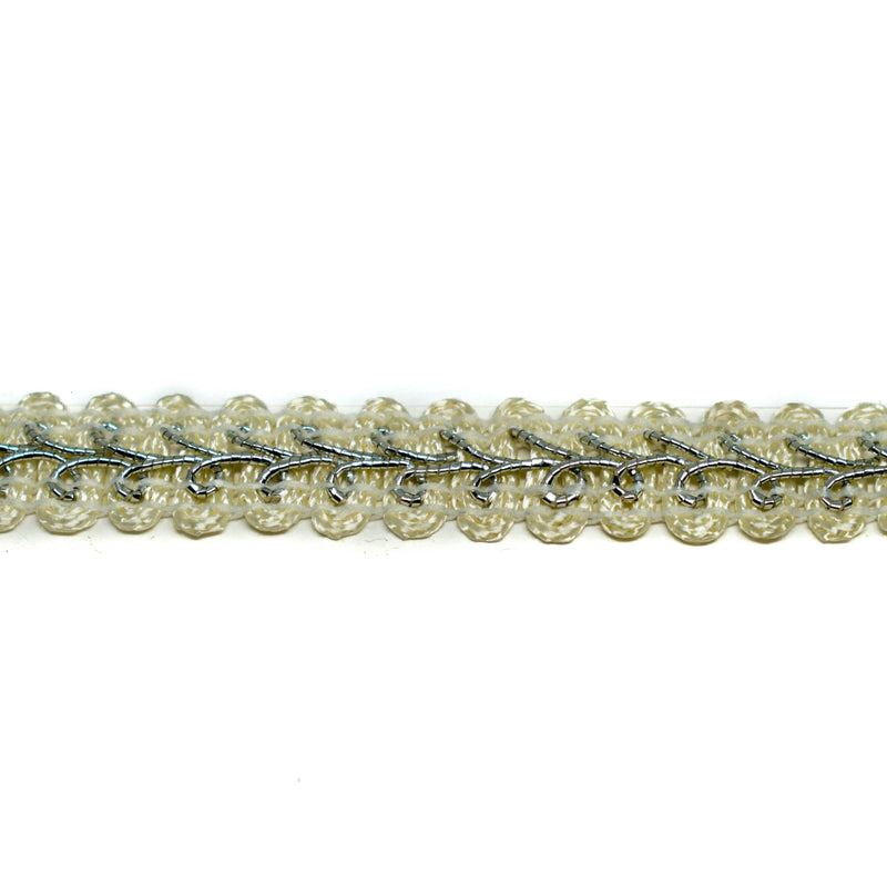 Gimp Trim White Metallic Accent 1/2"
