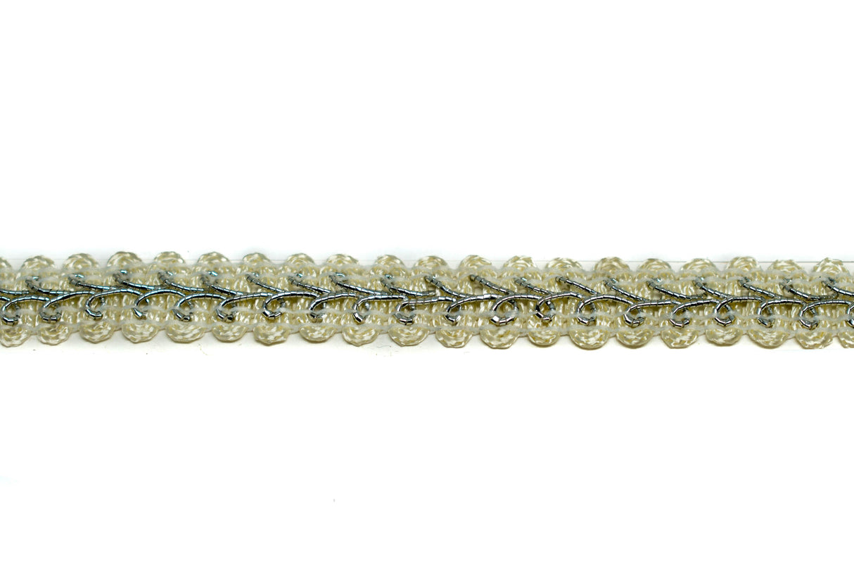 Gimp Trim White Metallic Accent 1/2"