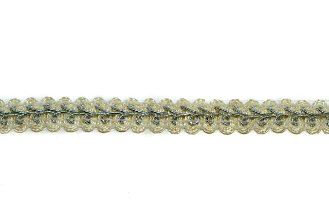 Gimp Trim White Metallic Accent 1/2"