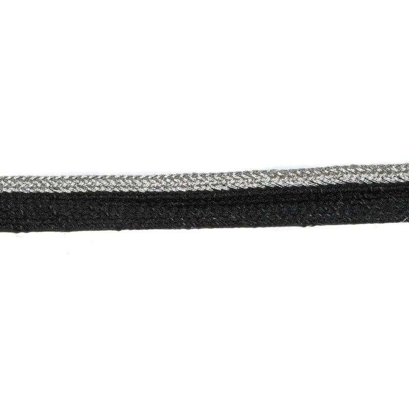 Metallic Piping Trim Black Silver 0.50"