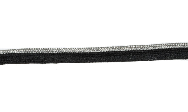 Metallic Piping Trim Black Silver 0.50"