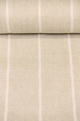 1 Yard Linen Novelty Herringbone Yarn Dyed Stripe Fabric Softened Color Snow 54" Width