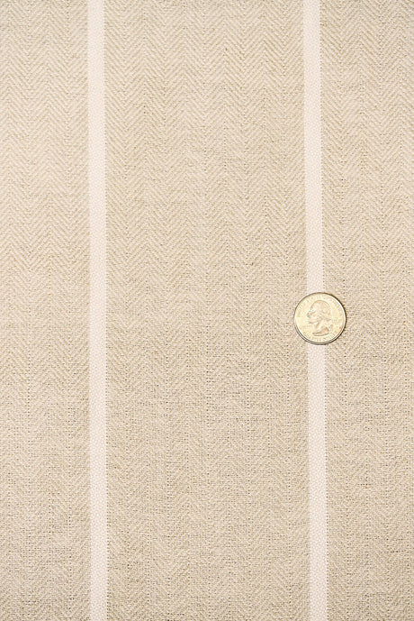 Linen Herringbone Yarn-Dyed Stripe Snow