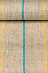 1 Yard Linen Novelty Herringbone Yarn Dyed Stripe Fabric Softened Color Spa 54" Width