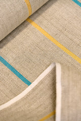 1 Yard Linen Novelty Herringbone Yarn Dyed Stripe Fabric Softened Color Spa 54" Width
