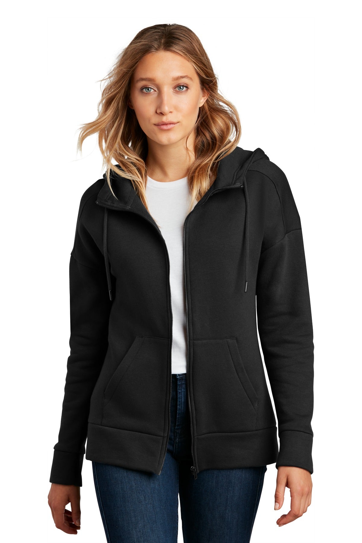 District ® Women's Perfect Weight ® Fleece Drop Shoulder Full-Zip Hoodie