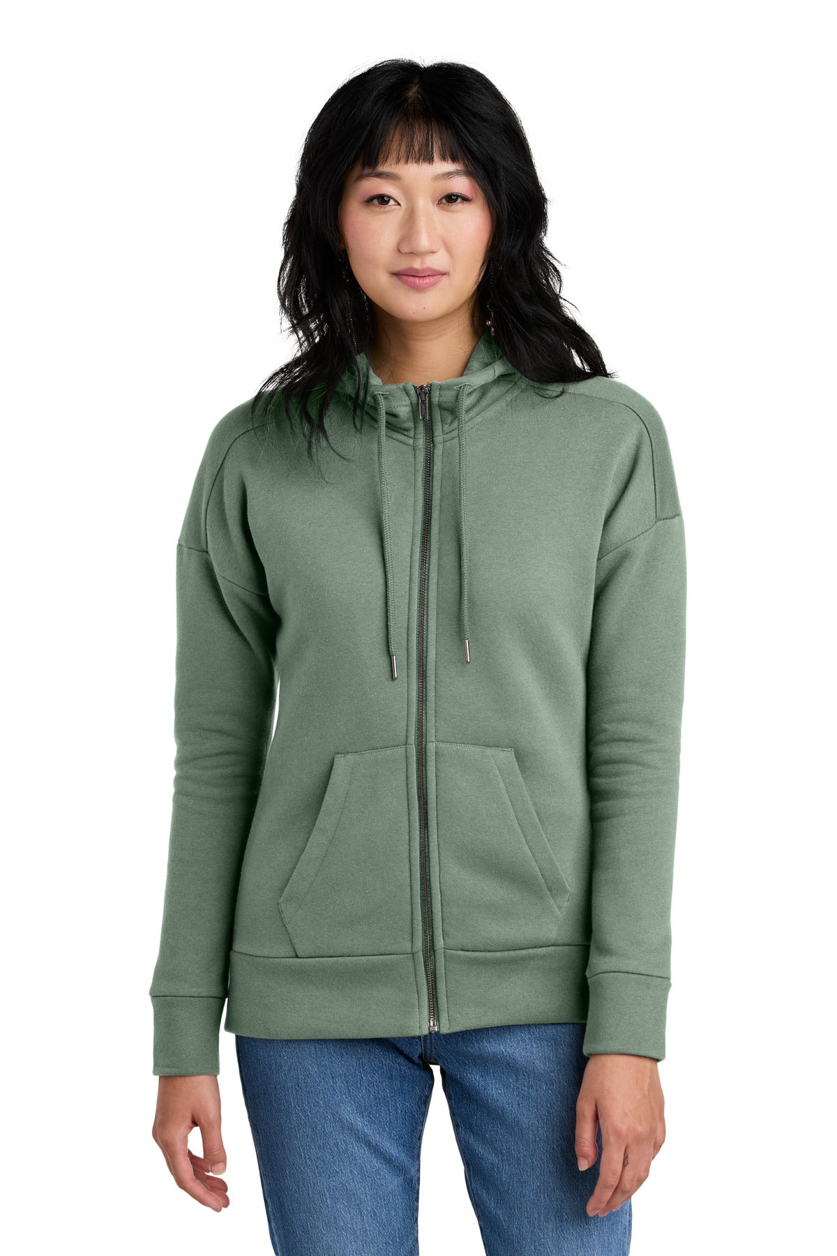 District ® Women's Perfect Weight ® Fleece Drop Shoulder Full-Zip Hoodie