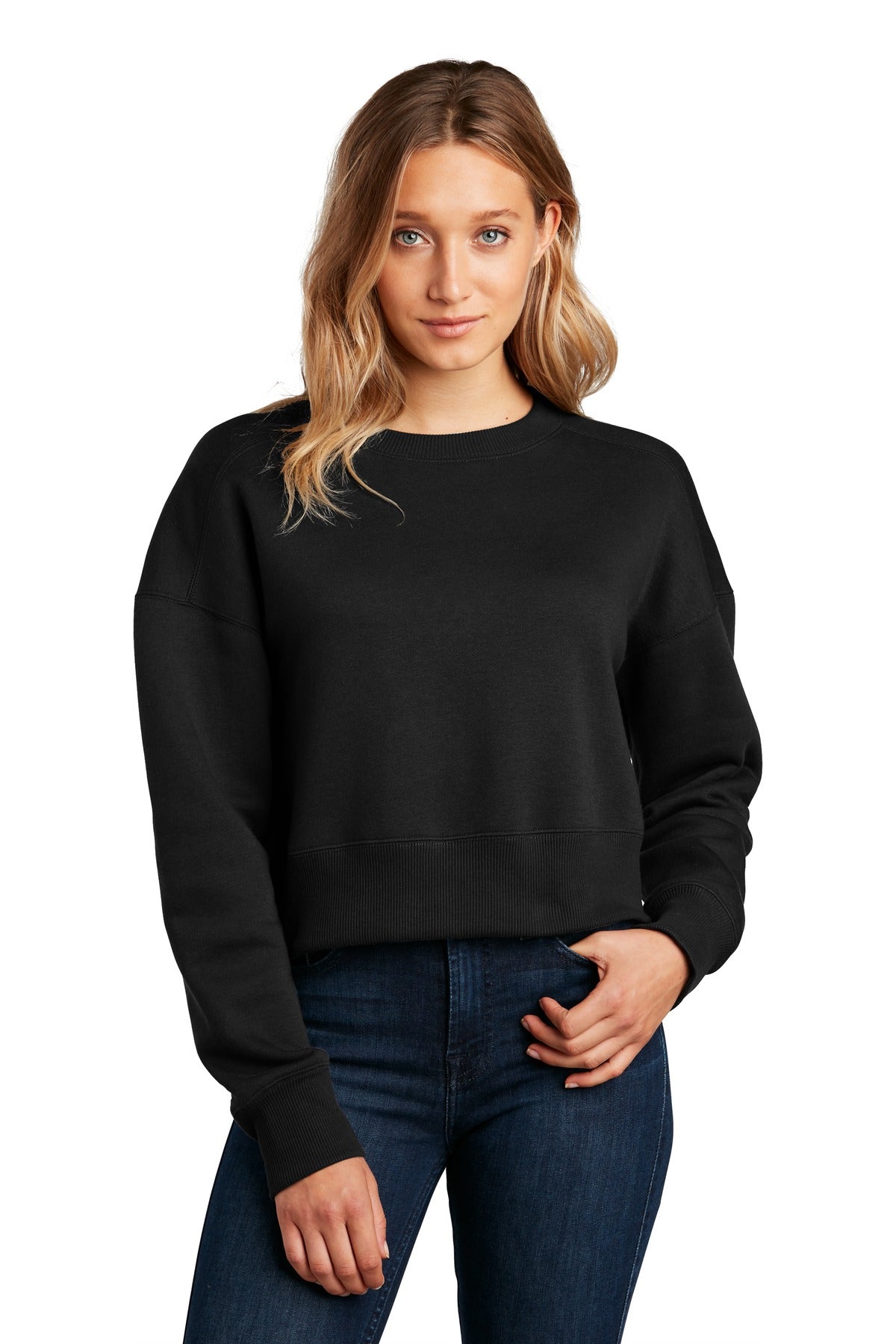 District ® Women's Perfect Weight ® Fleece Cropped Crew