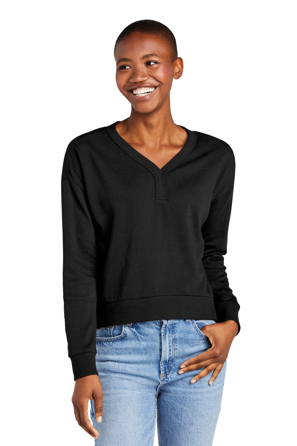 District® Women's Perfect Tri® Fleece V-Neck Sweatshirt