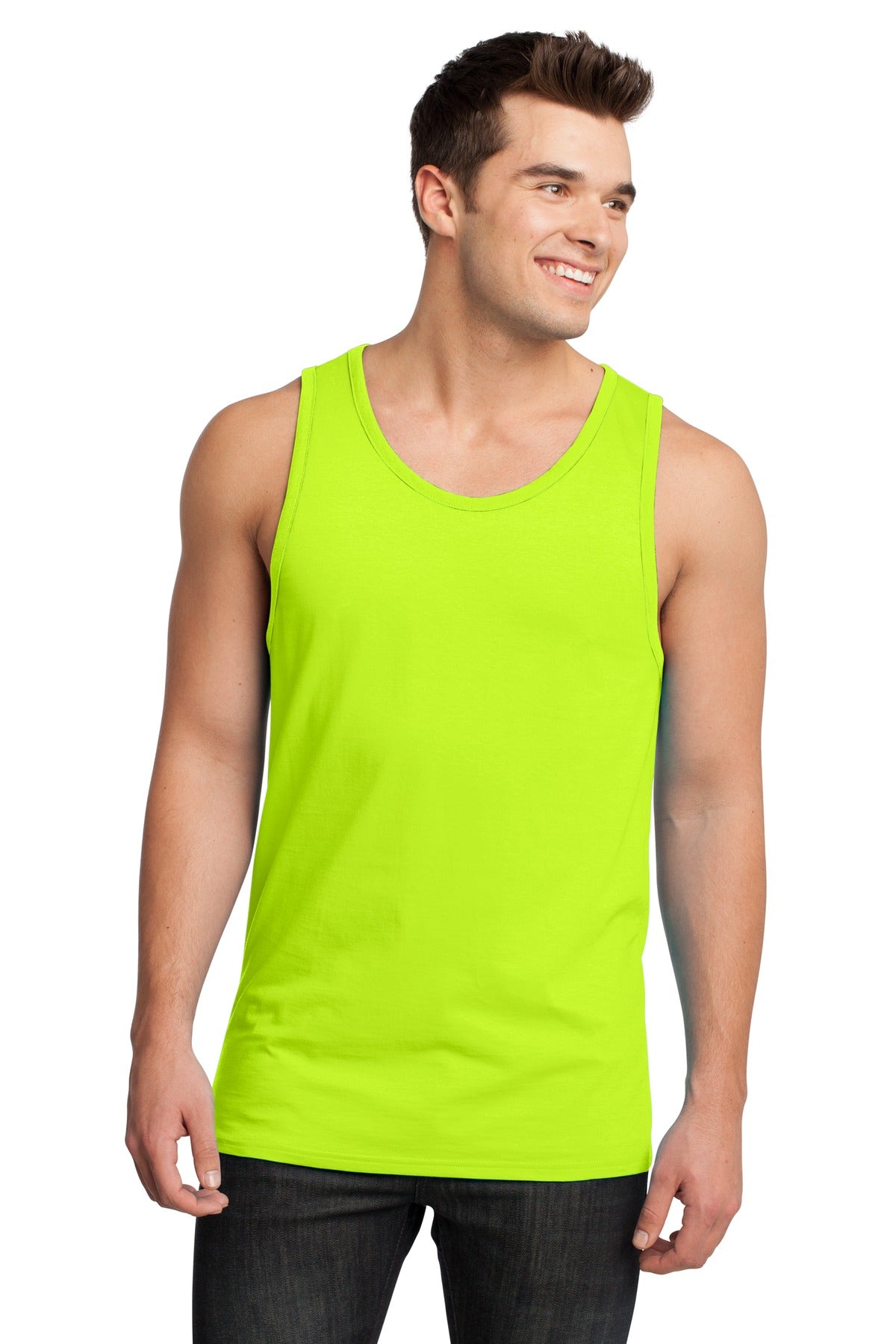 DISCONTINUED District® - Young Mens Cotton Ringer Tank