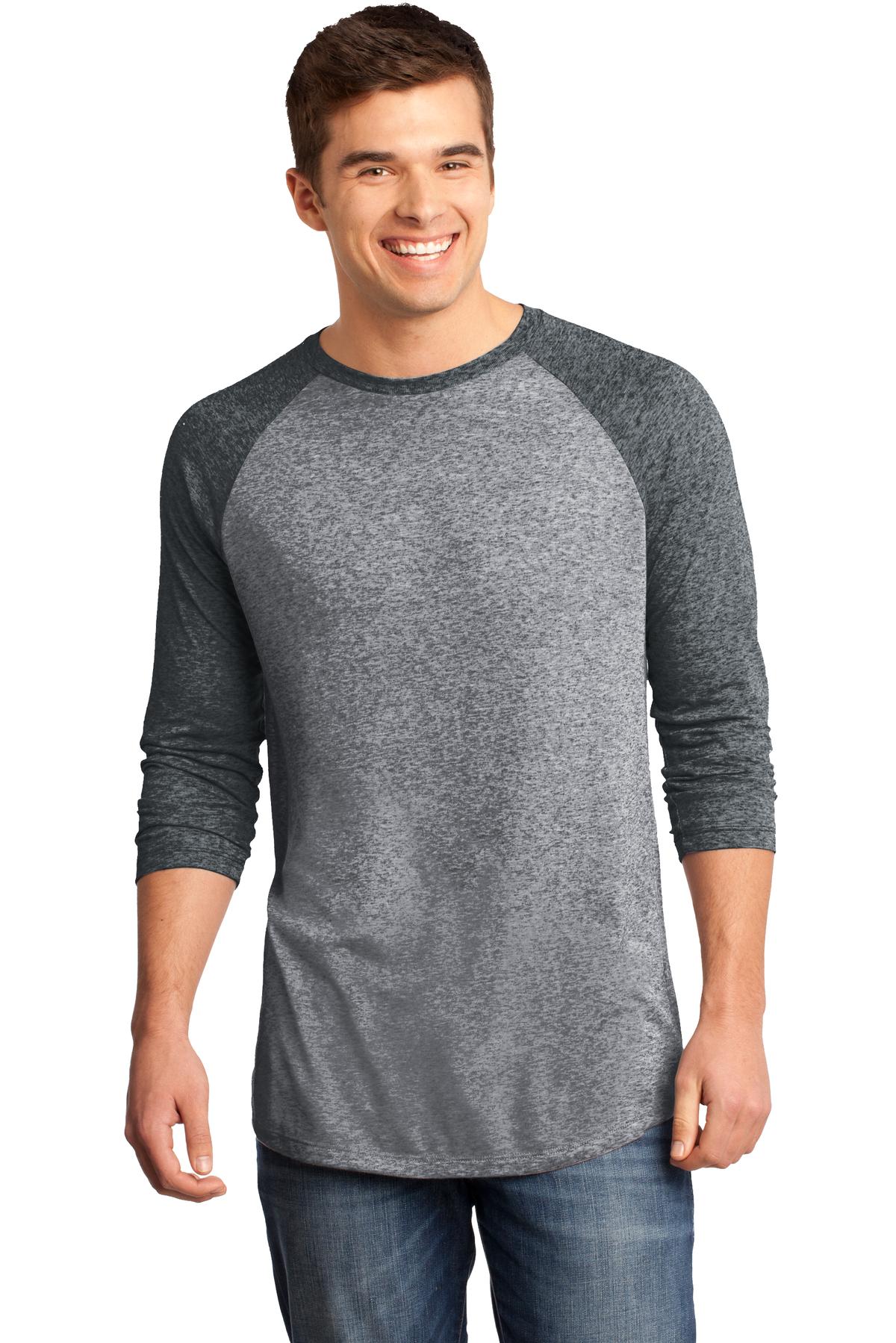 DISCONTINUED District® - Young Mens Microburn® 3/4-Sleeve Raglan Tee