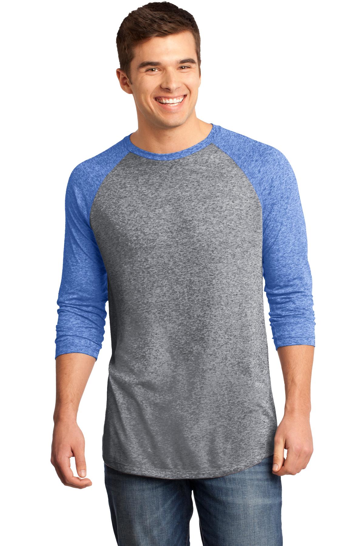 DISCONTINUED District® - Young Mens Microburn® 3/4-Sleeve Raglan Tee