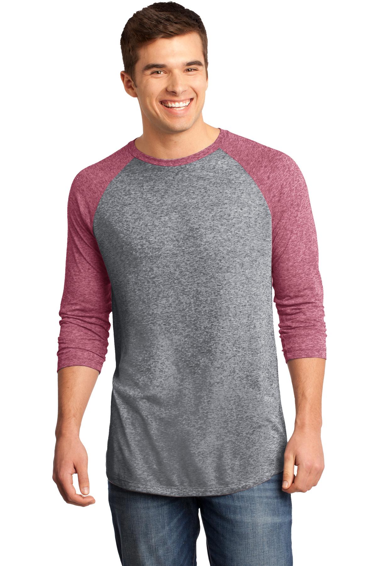 DISCONTINUED District® - Young Mens Microburn® 3/4-Sleeve Raglan Tee