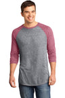 DISCONTINUED District® - Young Mens Microburn® 3/4-Sleeve Raglan Tee