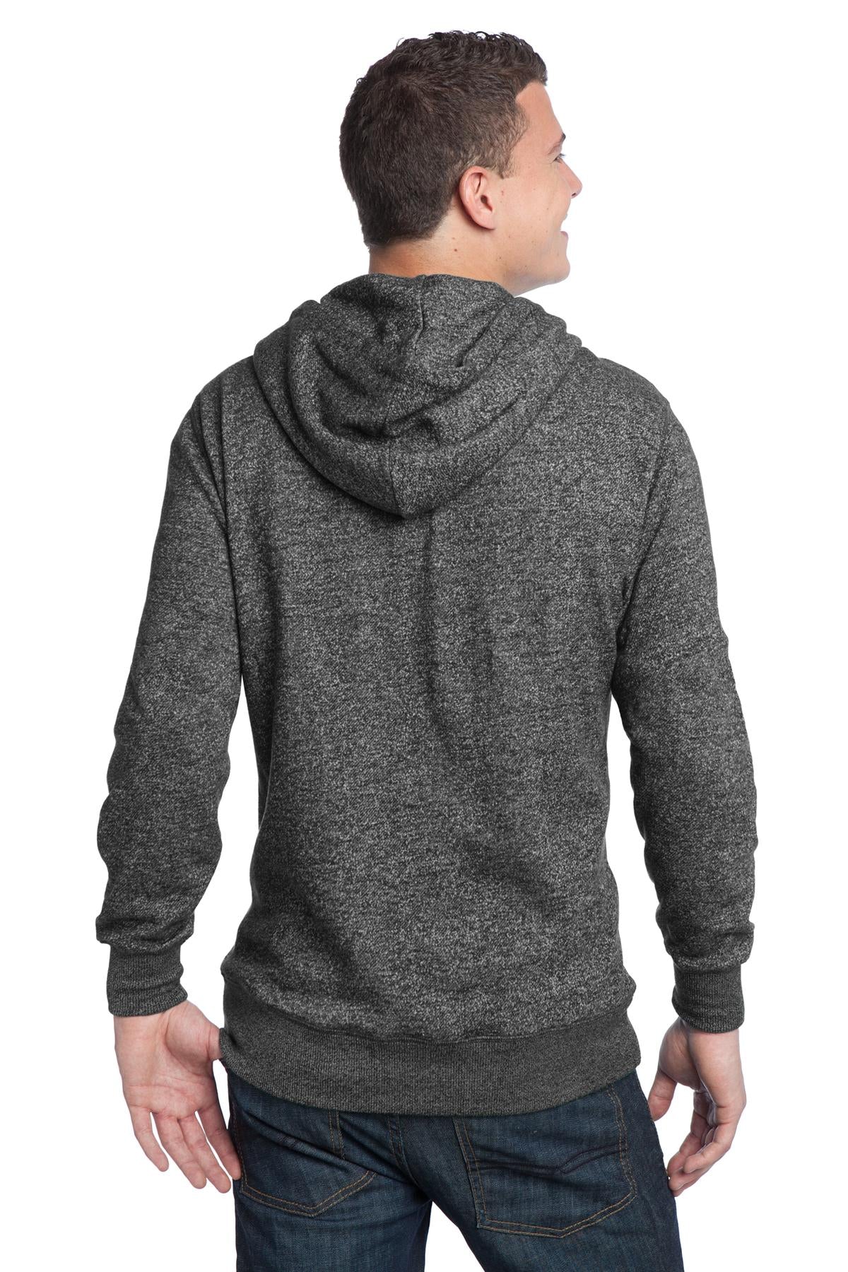 DISCONTINUED District® - Young Mens Marled Fleece Full-Zip Hoodie