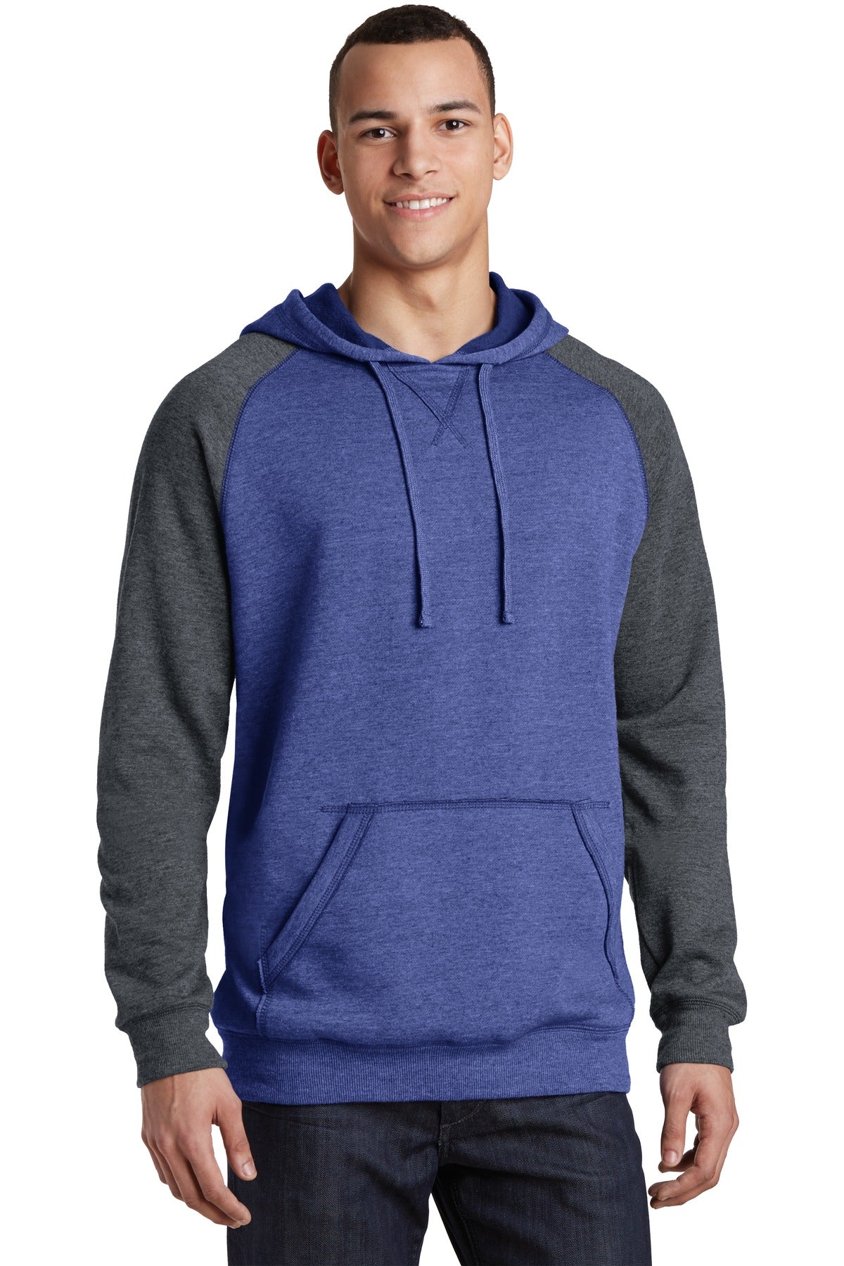 District® Young Mens Lightweight Fleece Raglan Hoodie