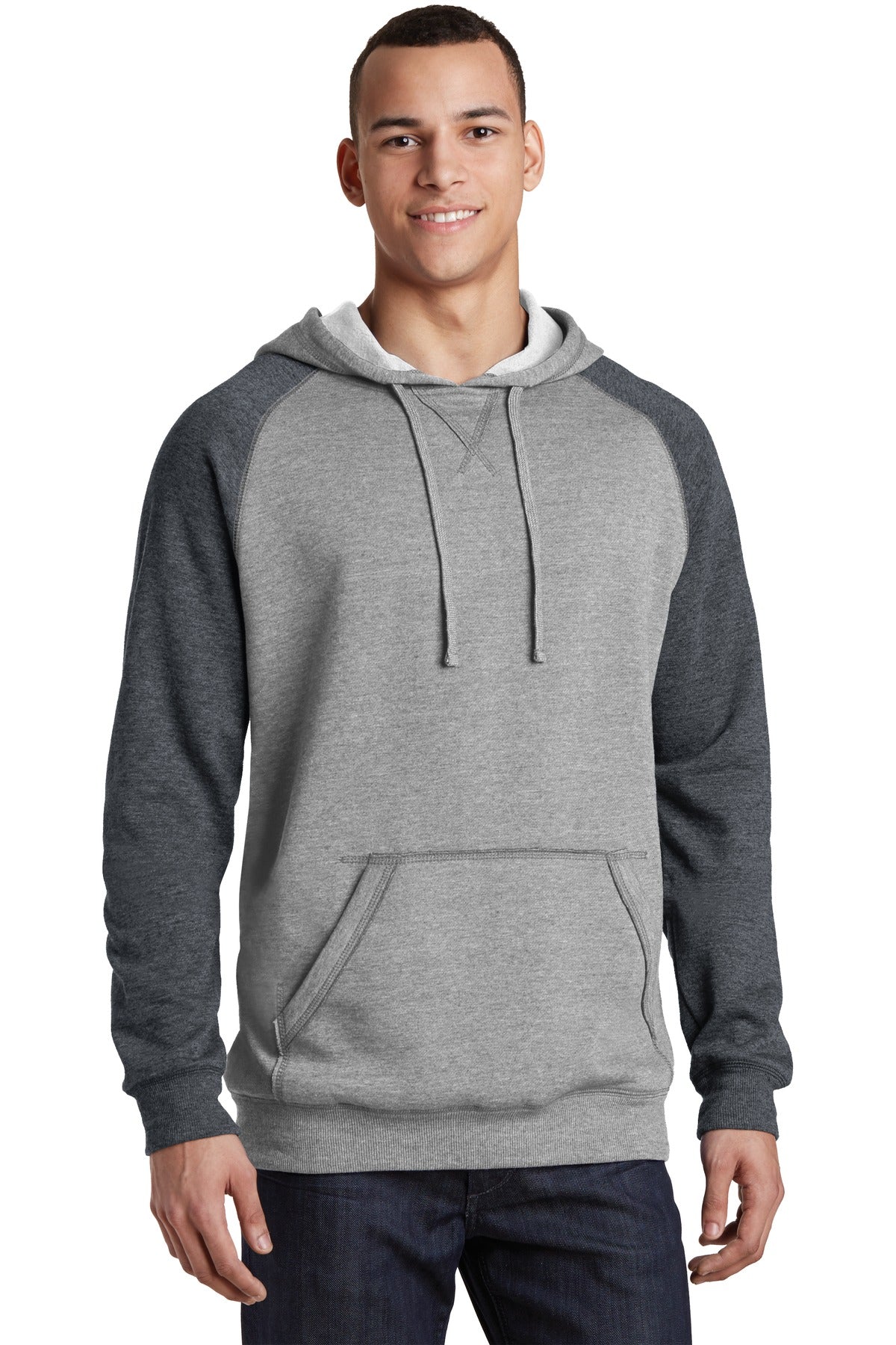 District® Young Mens Lightweight Fleece Raglan Hoodie