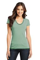 District® - Juniors Faded Rounded Deep V-Neck Tee
